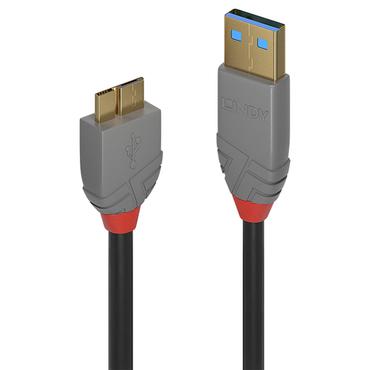 Lindy 36768 USB-kabel USB 3.2 Gen 1 (3.1 Gen 1) 3 m USB A Micro-USB B Sort