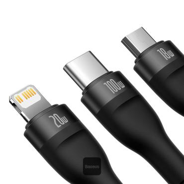 Baseus CASS030101 USB-kabel 1,2 m USB A/USB C USB C/Micro-USB B/Lightning Sort