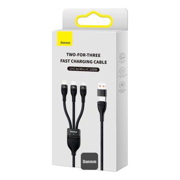 Baseus CASS030101 USB-kabel 1,2 m USB A/USB C USB C/Micro-USB B/Lightning Sort