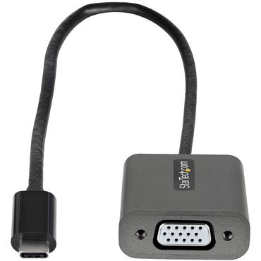 StarTech.com USB C till VGA-adapter - 1080p USB Type-C till VGA-adapterdongel - USB-C (DP alt-l&auml;ge) till VGA-sk&auml;rm/bildsk&auml;rm videokonverterare - Thunderbolt 3-kompatibel - 30 cm ansluten kabel - videokort - VGA / USB - 30 cm