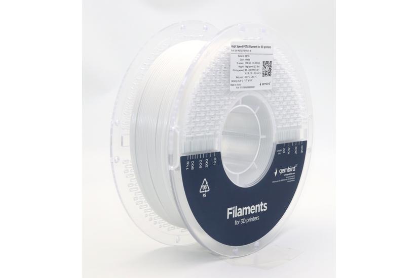 GEMBIRD High Speed PETG filament white 1.75 mm 1 kg