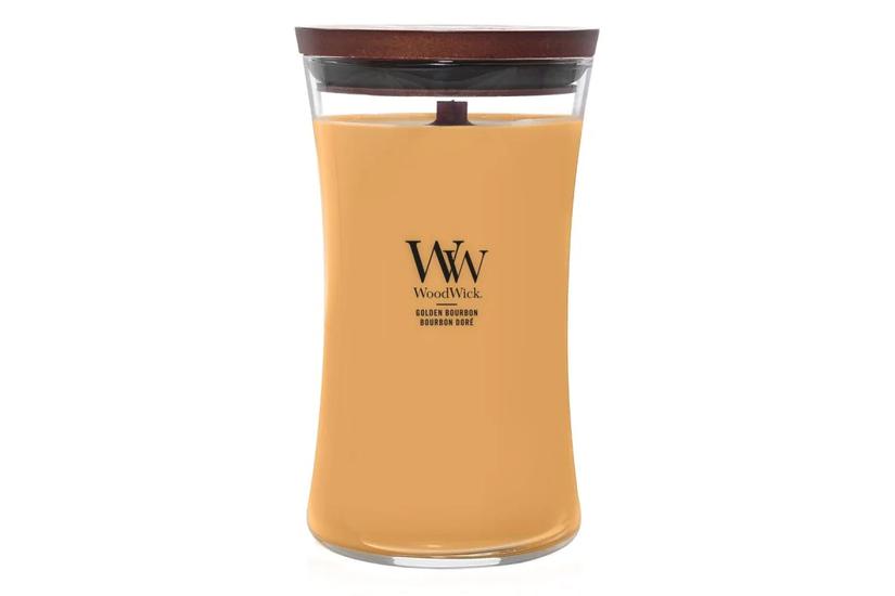 WoodWick Golden Bourbon vokslys Andet Transparent, Træ, Gul 1 stk