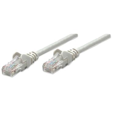 Intellinet Network Patch Cable, Cat5e, 3m, Grey, CCA, U/UTP, PVC, RJ45, Gold Plated Contacts, Snagless, Booted, Lifetime Warranty, Polybag - patchkabel - 3 m - grå