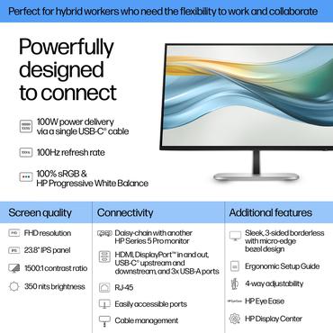 HP 524pu sk&auml;rm - Kant-LED - 24" - IPS - 5ms - Full HD 1920x1080 vid 100Hz