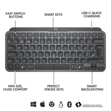 Logitech MX Keys Mini - tastatur - AZERTY - fransk - grafit Indgangsudstyr