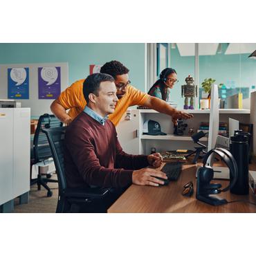 Alowwed----Poly Voyager Focus 2 -Bluetooth-kuulokemikrofoni lataustelineellä, Microsoft Teams -sertifioitu