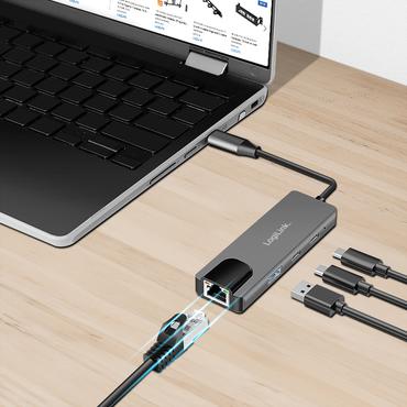 USB 3.2 Gen 1 Hub, 3-port , with 2.5G Gigabit Ethernet adapter