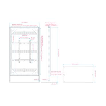 Multibrackets M Pro Series st&auml;ll - f&ouml;r digital skylt - sk&aring;pemblem - svart
