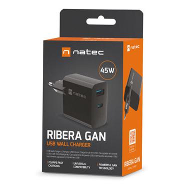 *Ladowarka sieciowa      RiberaGAN USBA USBC 45W