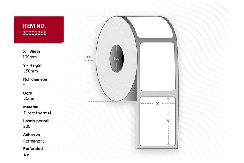 Label, 100x150x26, 12pcs/Box