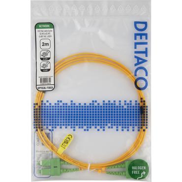 Deltaco OS2 Fiber cable, SC - SC, duplex, APC/APC, 2,0m