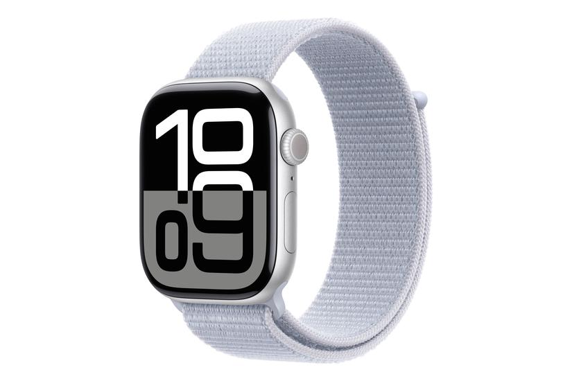Apple Watch Series 10 GPS 46mm Aluminium Silber Sport Loop Blue Cloud