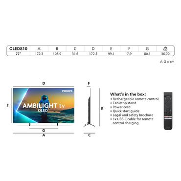 Philips 77OLED810/12 TV 195,6 cm (77") 4K Ultra HD Smart TV Wi-Fi Sort