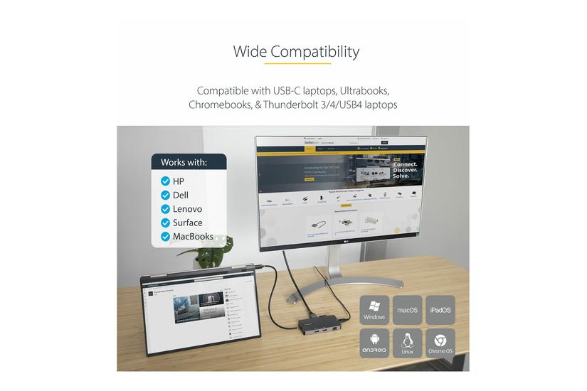 Startech Com Usb Multiport Adapter Dual Hdmi Video 60hz Port 5gbps Usb Hub 100w Power Delivery Charging Gbe Microsd Usb Type Mini Travel Dock    30cm Cable Usb Laptop Docking Station Dockingstation Usb Thunderbolt