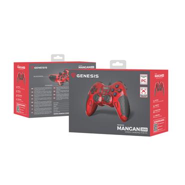 GENESIS MANGAN 200 Rød USB 2.0 Gamepad Analog/digital PC