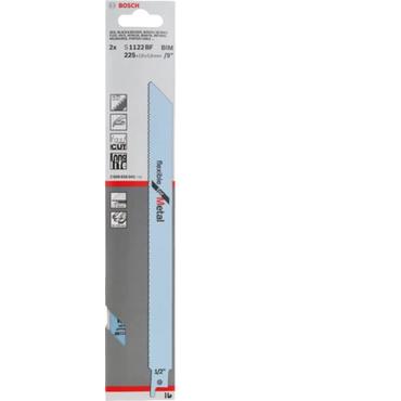 Bosch flexible for Metal S 1122 BF - sabelsavsklinge - for metalr&oslash;r, plademetal, ikke-jernholdigt metal, st&aring;, solide r&oslash;r, profiler - 2 stykker