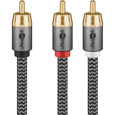 RCA Y-Cable, 10 m, Sharkskin Grey