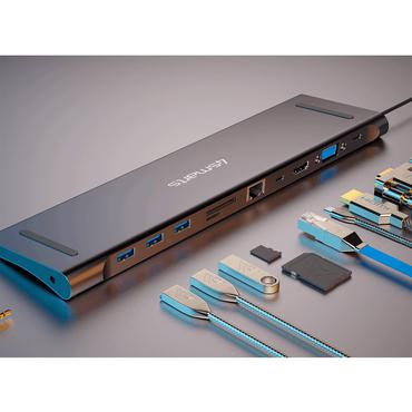 4smarts 11in1 USB 3.2 Gen 1 (3.1 Gen 1) Type-A + Type-C Grå