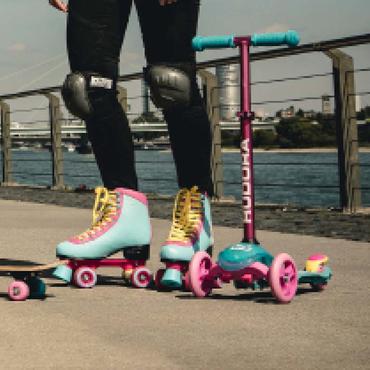 HUDORA FLitzkids 2.0 Børn Klassisk scooter Blå, Lyserød