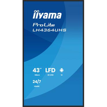 iiyama ProLite LH4364UHS-B1AG 43" Klass (42.5" visbar) LED-bakgrundsbelyst LCD-skärm