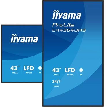 iiyama ProLite LH4364UHS-B1AG 43" Klass (42.5" visbar) LED-bakgrundsbelyst LCD-skärm