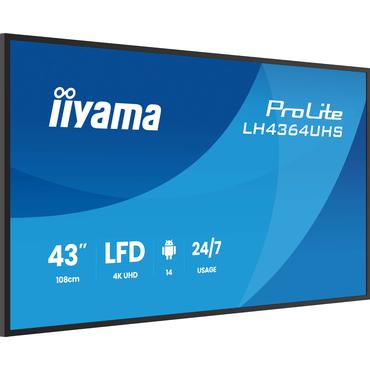 iiyama ProLite LH4364UHS-B1AG 43" Klass (42.5" visbar) LED-bakgrundsbelyst LCD-skärm