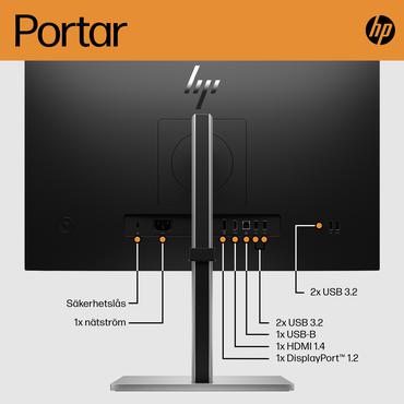 HP E24 G5 skärm - LED-bakgrundsbelysning - 23.8" - IPS - 5ms - Full HD 1920x1080 vid 75Hz