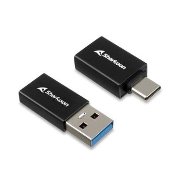 lager lind----USB 3.2 Gen 1 Adapter OfficePal, USB-A > USB-C / USB-C > USB-A (svart, 2er Set)