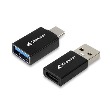 lager lind----USB 3.2 Gen 1 Adapter OfficePal, USB-A > USB-C / USB-C > USB-A (svart, 2er Set)