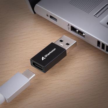 lager lind----USB 3.2 Gen 1 Adapter OfficePal, USB-A > USB-C / USB-C > USB-A (svart, 2er Set)