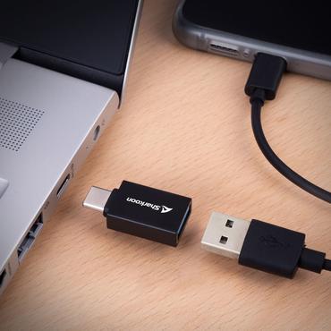 lager lind----USB 3.2 Gen 1 Adapter OfficePal, USB-A > USB-C / USB-C > USB-A (svart, 2er Set)