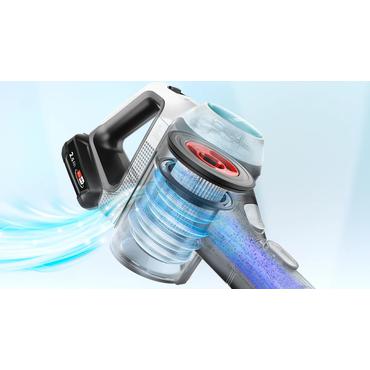 Bosch BSS712XHYG stav st&oslash;vsuger & elektrisk kost 2-i-1 stangst&oslash;vsuger Batteri Dry HEPA Posel&oslash;s 0,3 L Turkisfarve, Sort, S&oslash;lv, Hvid 2,5 At