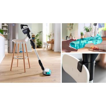 Bosch BSS712XHYG stav st&oslash;vsuger & elektrisk kost 2-i-1 stangst&oslash;vsuger Batteri Dry HEPA Posel&oslash;s 0,3 L Turkisfarve, Sort, S&oslash;lv, Hvid 2,5 At