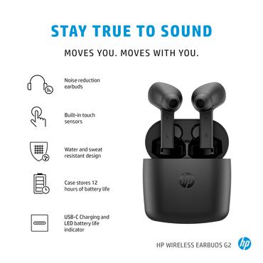 HP Earbuds G2 - ægte trådløse øretelefoner med mik.