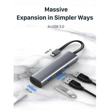 Cabletime USB-C Hub, 4x USB-A