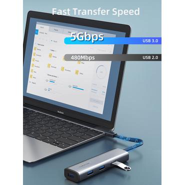 Cabletime USB-C Hub, 4x USB-A