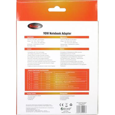 SinanPower UB-90HB - strømforsyningsadapter - 90 Watt