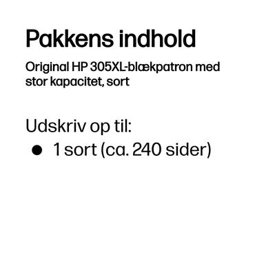 HP 305XL - Højtydende - pigmenteret sort - original - blækpatron