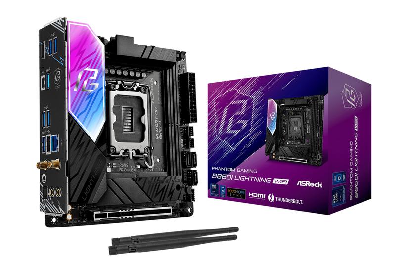 ASRock Phantom Gaming B860I Lightning WiFi - bundkort - mini ITX - LGA1851 sokkel - B860