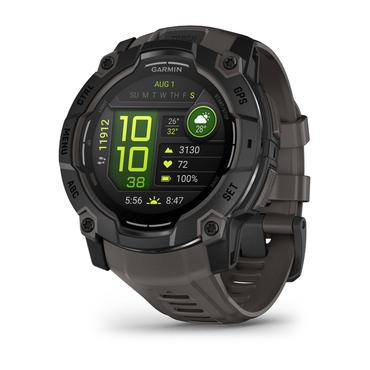 Garmin Instinct 3 AMOLED - svart fiberf&ouml;rst&auml;rkt polymer - Ja smart klocka med band - tr&auml;kol - 4 GB