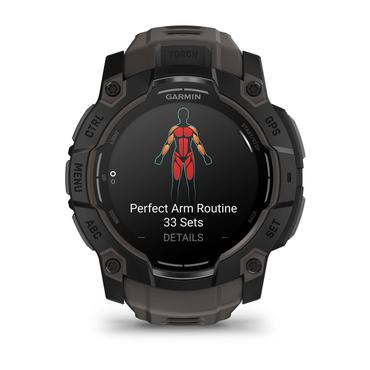 Garmin Instinct 3 AMOLED - svart fiberf&ouml;rst&auml;rkt polymer - Ja smart klocka med band - tr&auml;kol - 4 GB