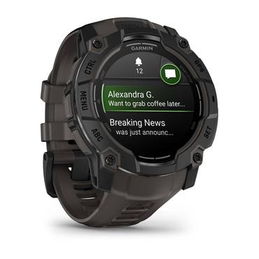 Garmin Instinct 3 AMOLED - svart fiberf&ouml;rst&auml;rkt polymer - Ja smart klocka med band - tr&auml;kol - 4 GB