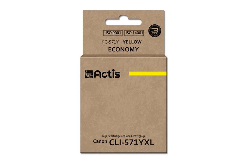 Actis KC-571Y bl&aelig;k (Canon CLI-571Y erstatning; Standard; 12 ml; gul)