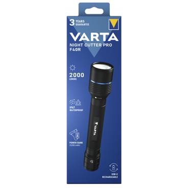 Varta Taschenlampe Aluminium F40R mit Akku