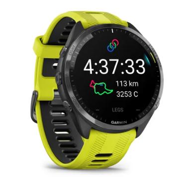 Garmin Forerunner 965 - sort - smart ur med bånd - amp-gul/sort - 32 GB