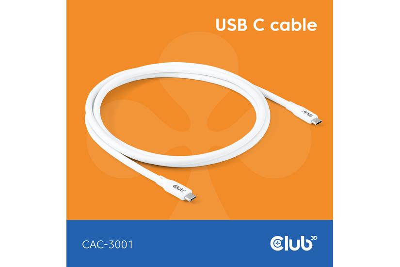 Club 3D - USB typ C-kabel - 24 pin USB-C till 24 pin USB-C - 2 m