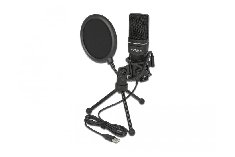 Delock USB Condenser Microphone Set for Podcasting, Gaming and Vocals - mikrofon
