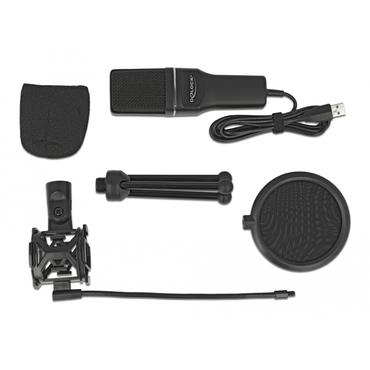 Delock USB Condenser Microphone Set for Podcasting, Gaming and Vocals - mikrofon