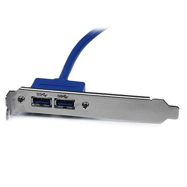 StarTech.com 2 Port USB 3.0 A Female Slot Plate Adapter - USB 3.0 motherboard Adapter - USB 3 plate - USB 3.0 header Adapter (USB3SPLATE) - USB-panel - USB Type A til 20-pins IDC - 50 cm