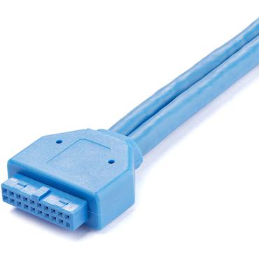 StarTech.com 2 Port USB 3.0 A Female Slot Plate Adapter - USB 3.0 motherboard Adapter - USB 3 plate - USB 3.0 header Adapter (USB3SPLATE) - USB-panel - USB Type A til 20-pins IDC - 50 cm